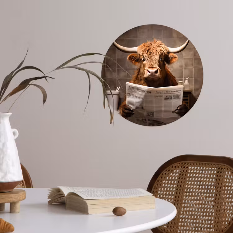 Behangcirkel - Schotse hooglander - Krant - Toilet — 4