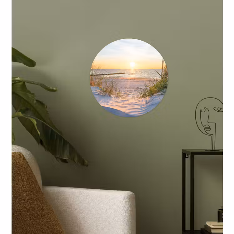 Behangcirkel - Strand - Zon - Duin - Gras - Zand - Horizon — 3