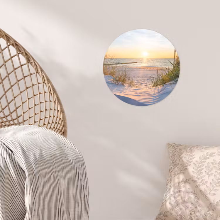 Behangcirkel - Strand - Zon - Duin - Gras - Zand - Horizon — 5