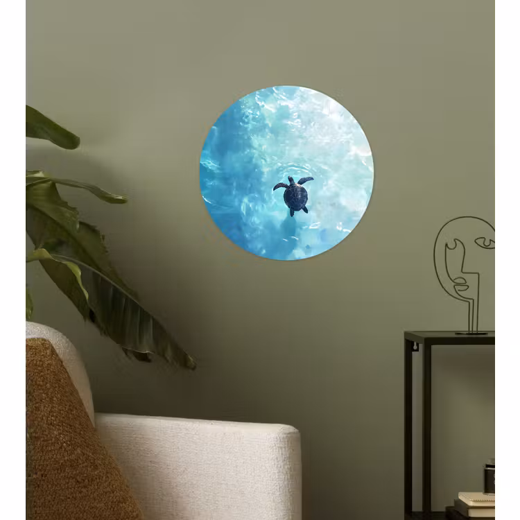Behangcirkel - Schildpad - Zee - Blauw - Schittering — 3