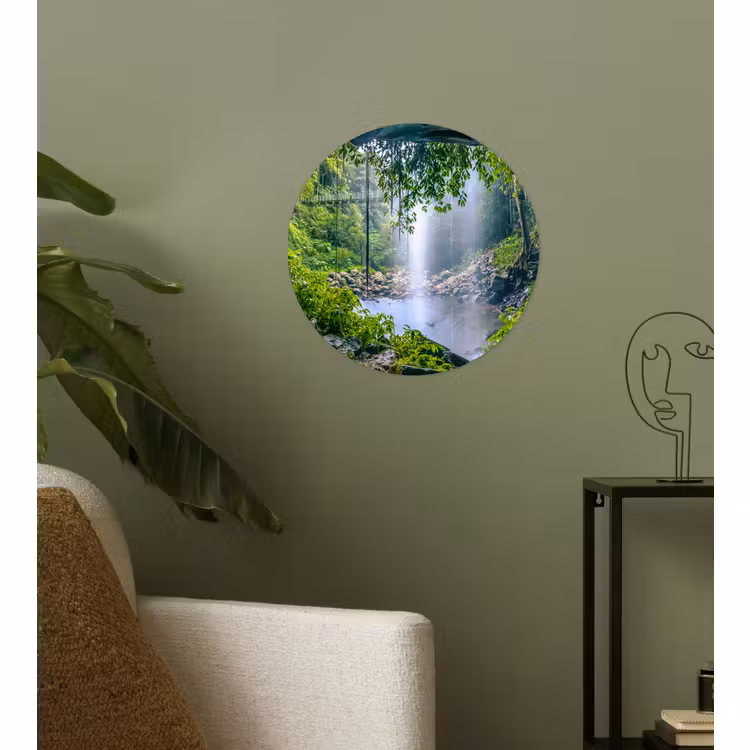 Behangcirkel - Jungle - Regenwoud - Water - Waterval - Planten — 3