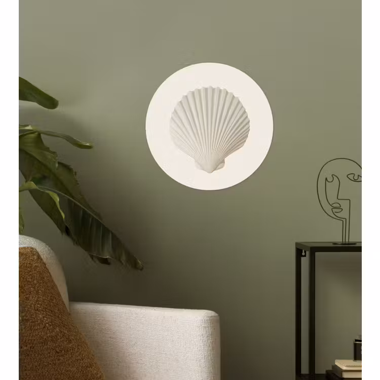 Behangcirkel - Schelp - Minimalistisch - Wit — 3