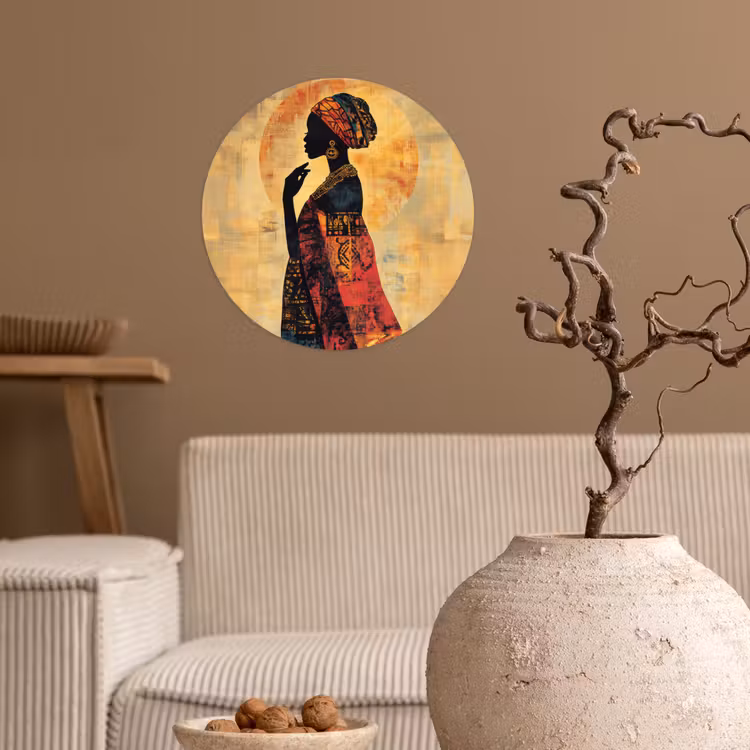 Behangcirkel - Vrouw - Silhouet - Patronen - Sierlijk — 2