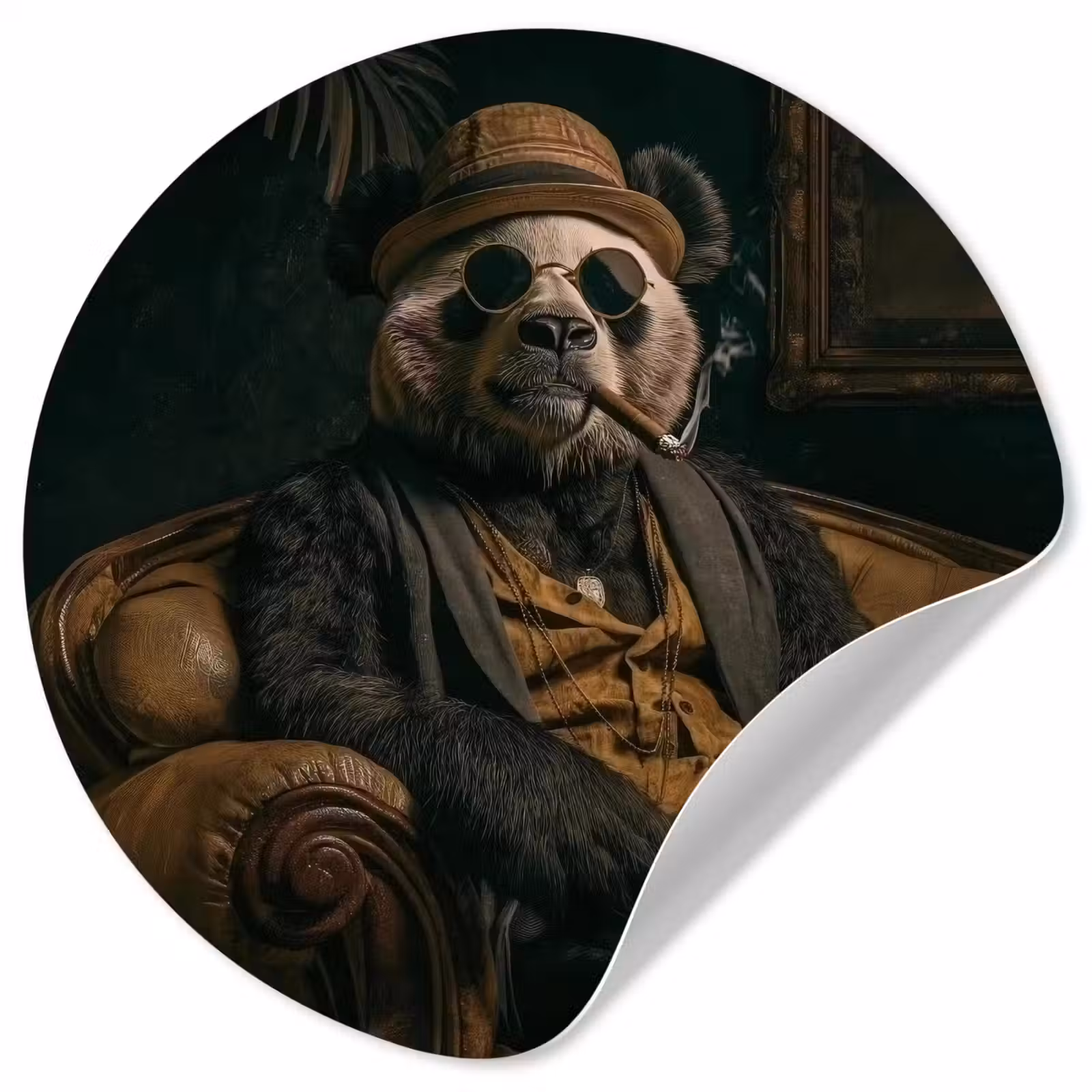 Behangcirkel - Panda - Hoed - Bril - Pak — 1