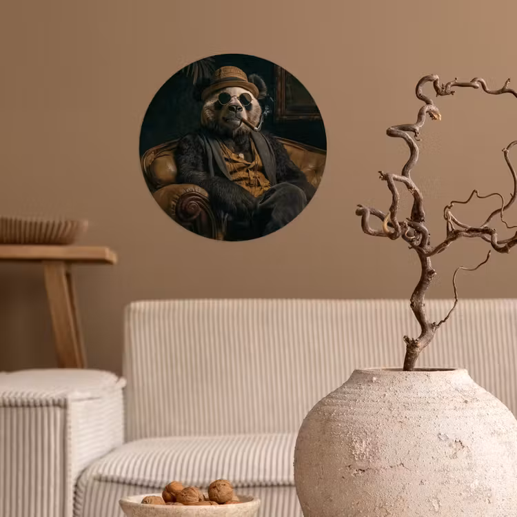Behangcirkel - Panda - Hoed - Bril - Pak — 2