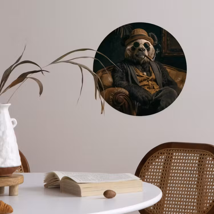 Behangcirkel - Panda - Hoed - Bril - Pak — 4