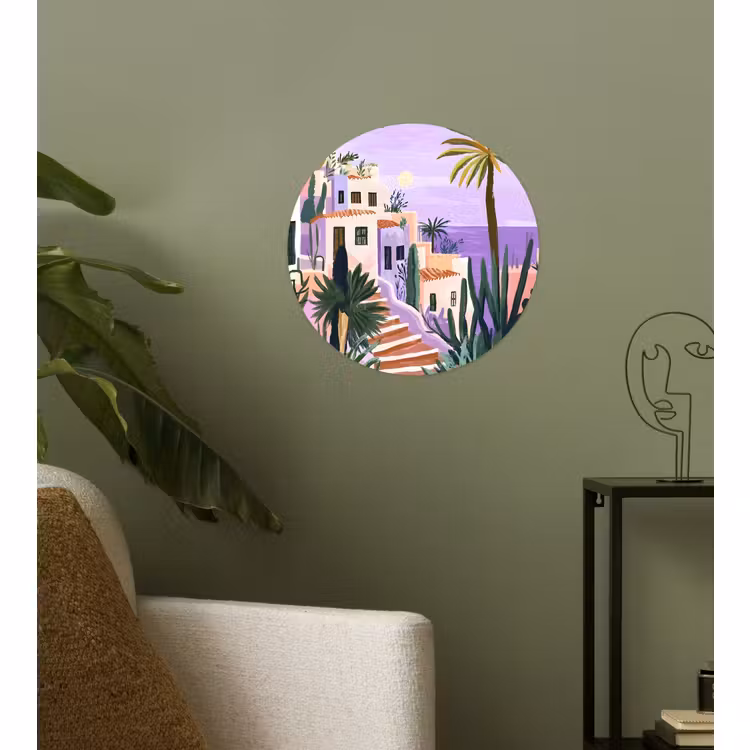 Behangcirkel - Huizen - Minimalistisch - Palmbomen - Kust — 3