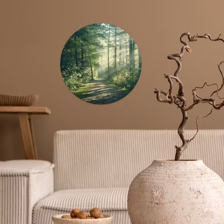 Behangcirkel - Bos - Pad - Zon - Bomen - Groen - Natuur — 2
