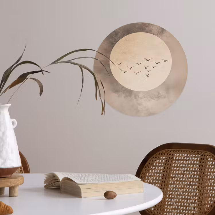 Behangcirkel - Vogel - Beige - Japandi — 4