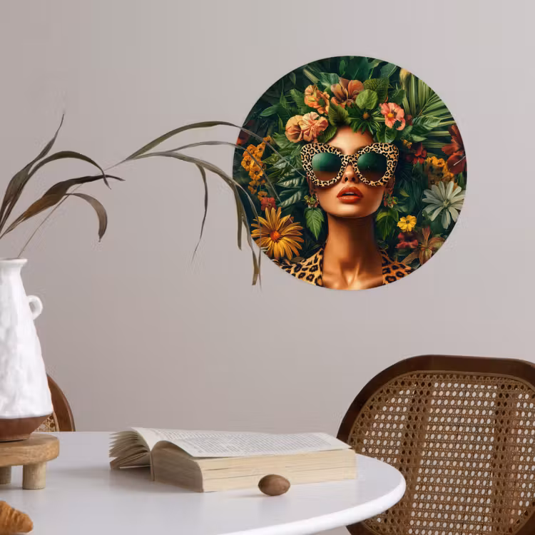 Behangcirkel - Vrouw - Panterprint - Jungle - Natuur - Luxe — 4