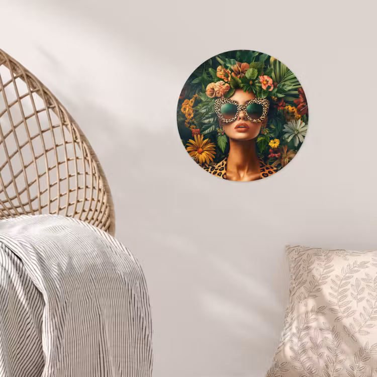 Behangcirkel - Vrouw - Panterprint - Jungle - Natuur - Luxe — 5