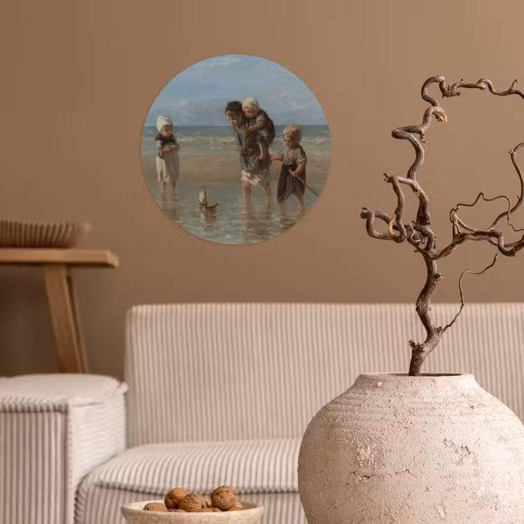 Behangcirkel - Kinderen der zee - Schilderij van Jozef Israëls — 2