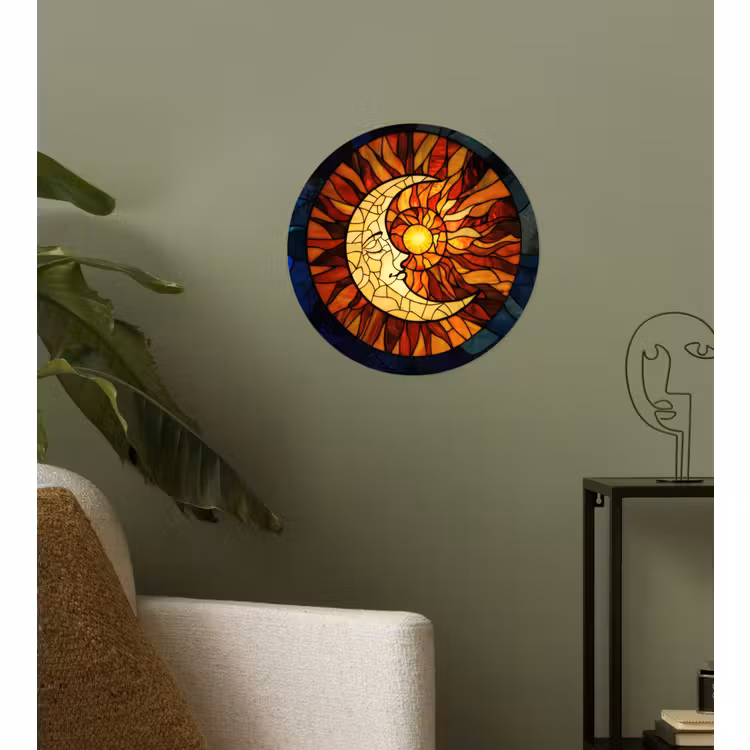 Behangcirkel - Mozaïek - Glas - Maan - Donkerblauw — 3