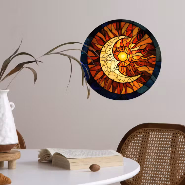 Behangcirkel - Mozaïek - Glas - Maan - Donkerblauw — 4