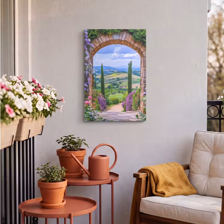 Buiten canvas - Doorkijk - Toscane - Landschap - Poort — 3