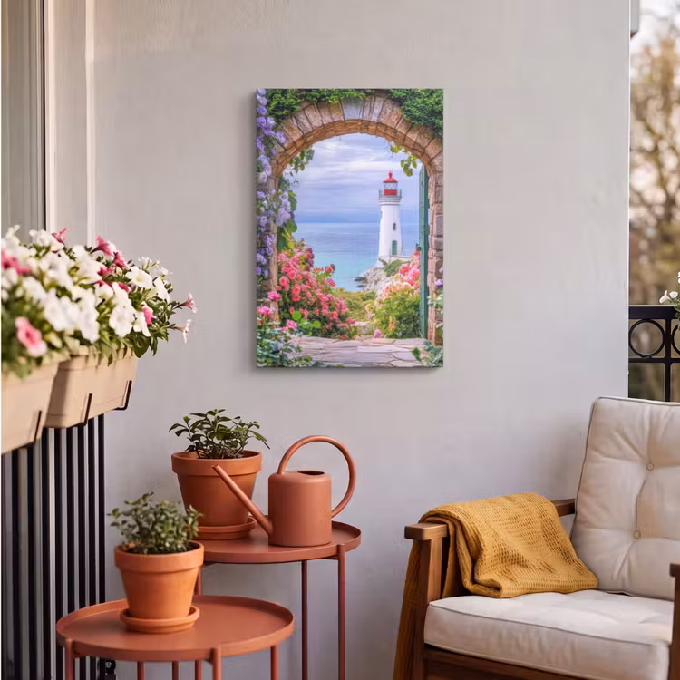 Buiten canvas - Doorkijk - Vuurtoren - Bloemen - Uitzicht — 3