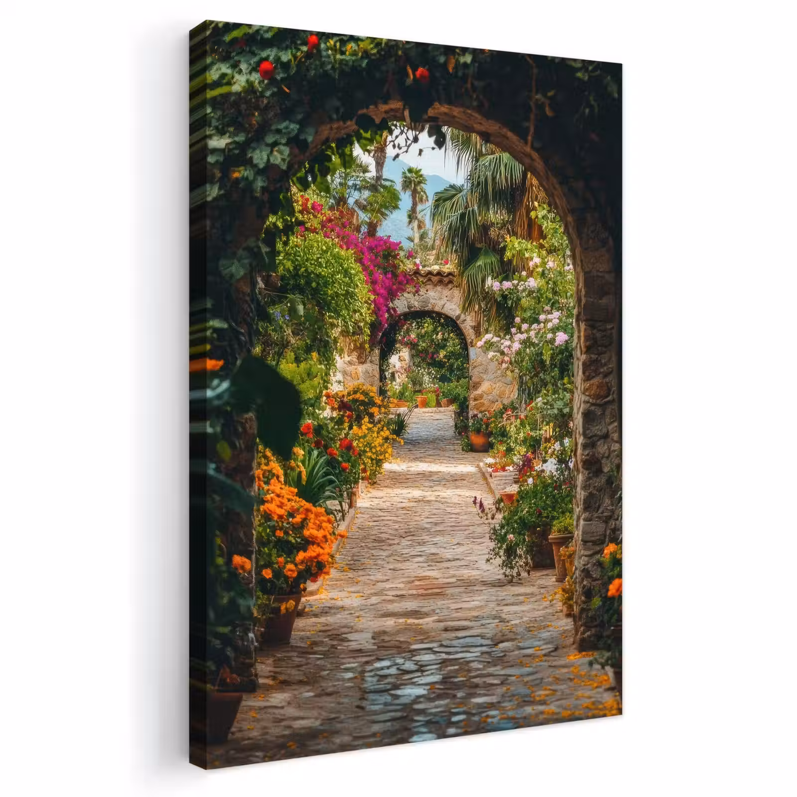 Buiten canvas - Doorkijk - Bloemen - Poort - Stenen — 1