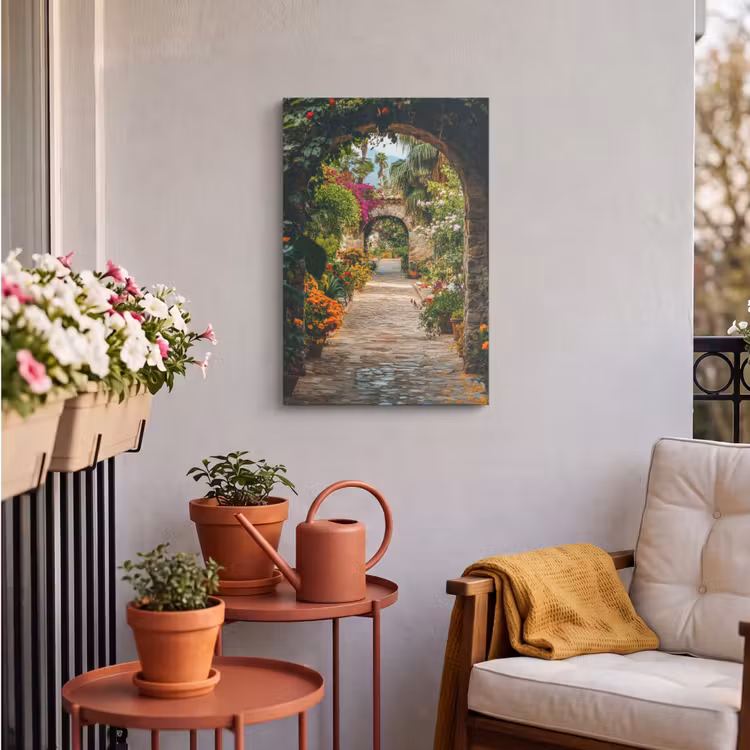 Buiten canvas - Doorkijk - Bloemen - Poort - Stenen — 3