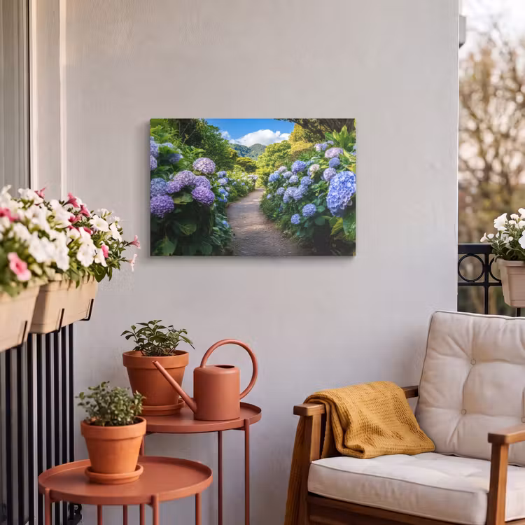 Buiten canvas - Hortsensia - Pad - Bloemen — 3