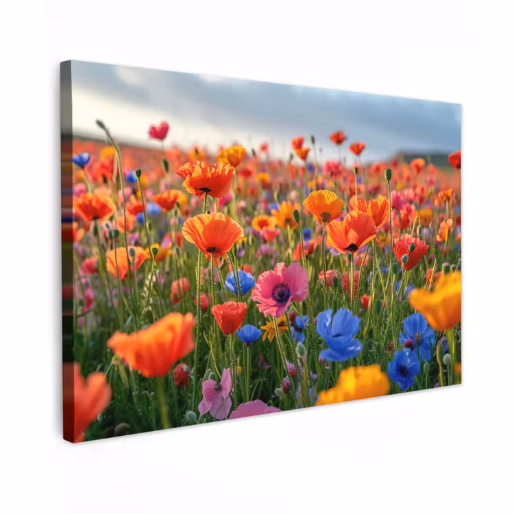 Buiten canvas - Bloemenweide in volle bloei — 1