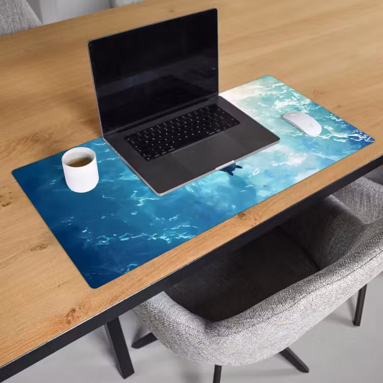 Bureau onderlegger - Schildpad - Zee - Blauw - Schittering — 2