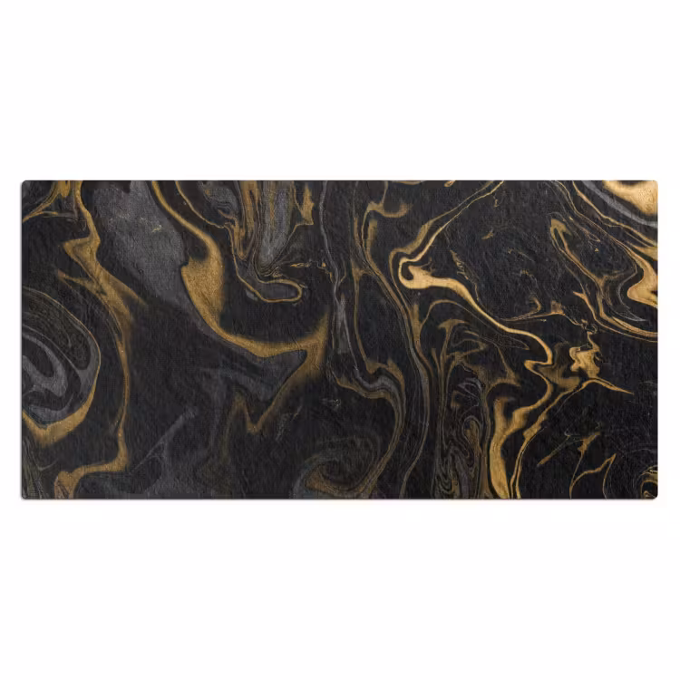 Bureau onderlegger - Marmer - Textuur - Grijs - Goud - Marmerlook - Luxe — 1