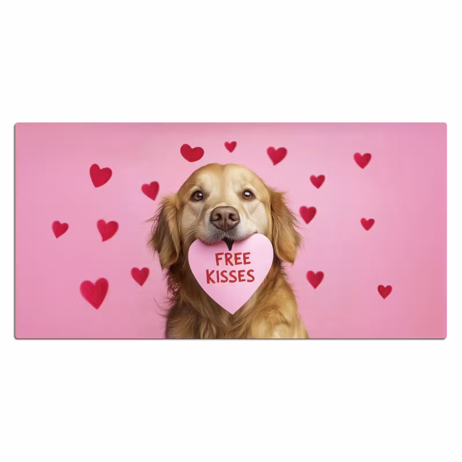 Bureau onderlegger - Hond - Kiss- Valentijn - Hartjes — 1