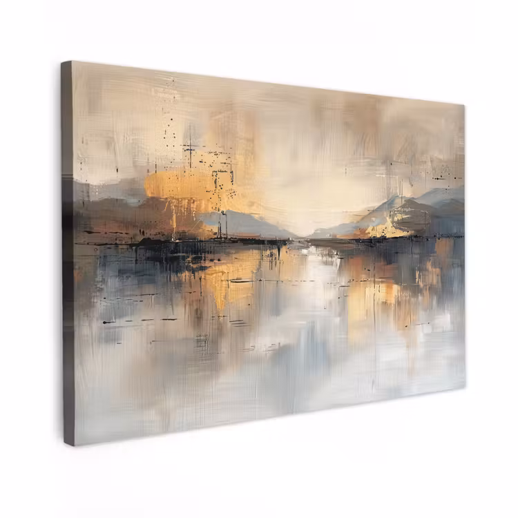 Canvas schilderij - Abstract - Modern - Beige - Aesthetic - Goud — 1