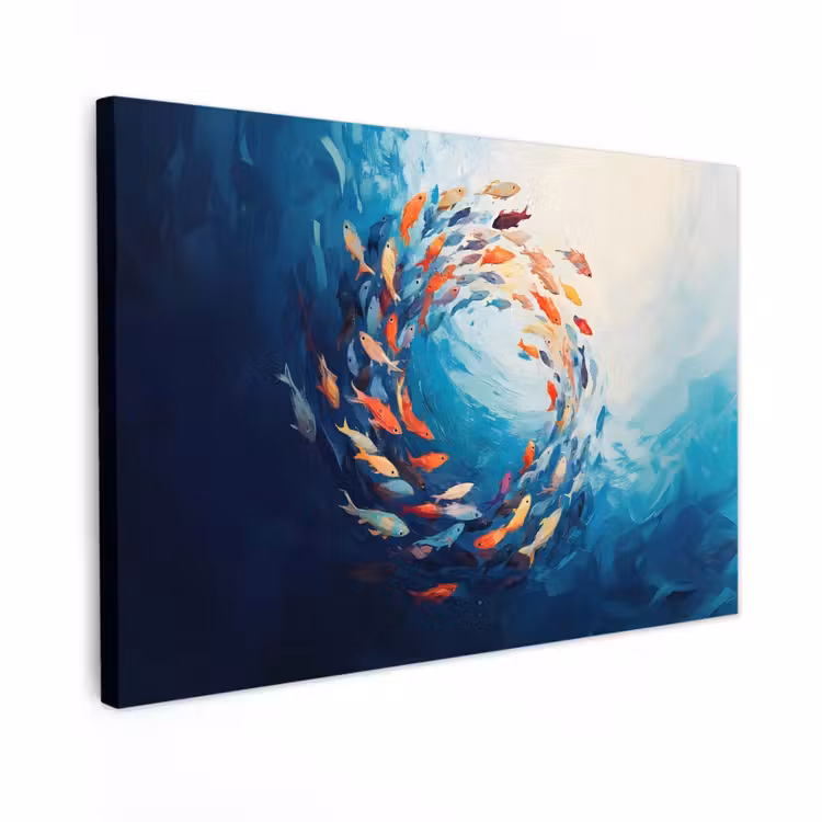 Canvas schilderij - Zee - Vissen - Kleurrijk - Dynamisch — 1