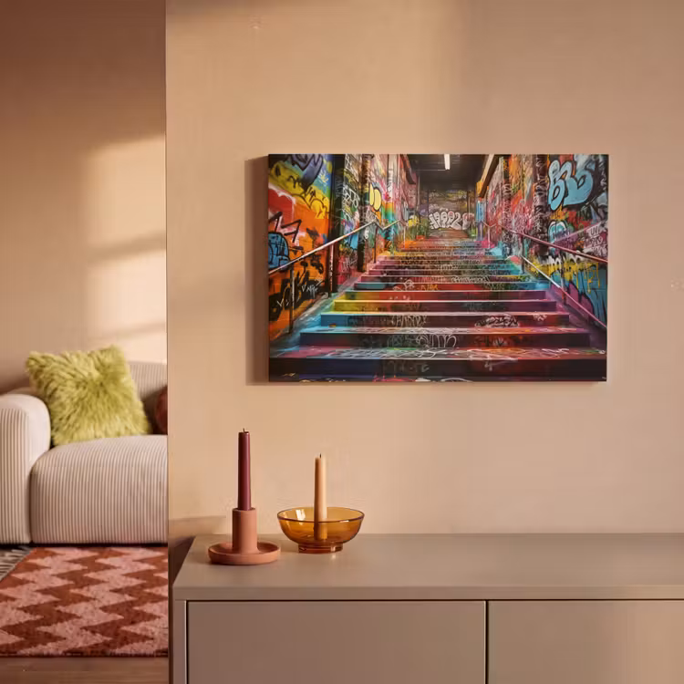 Canvas schilderij - Trap - Graffiti - Kleuren - Kunst — 2