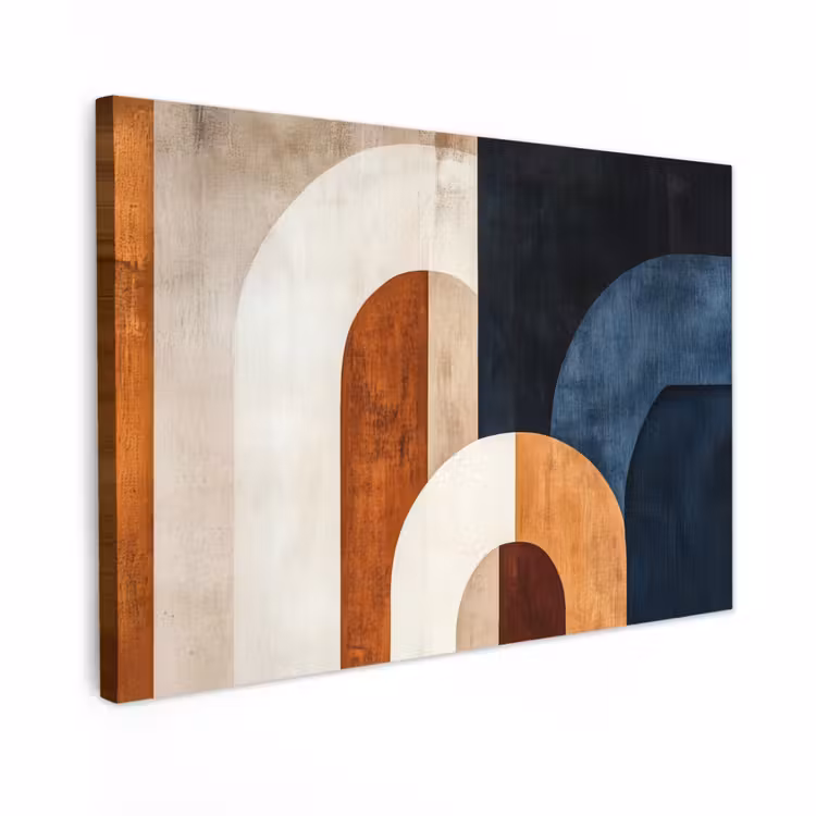 Canvas schilderij - Abstract - Vormen - Donkerblauw — 1