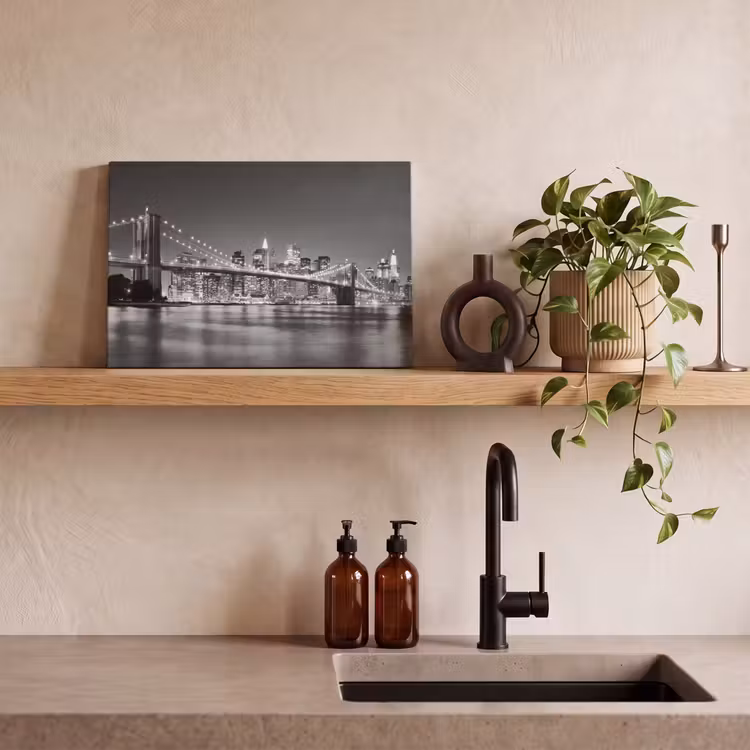 Canvas schilderij - New York - Brug - Brooklyn - Zwart wit - Architectuur — 3