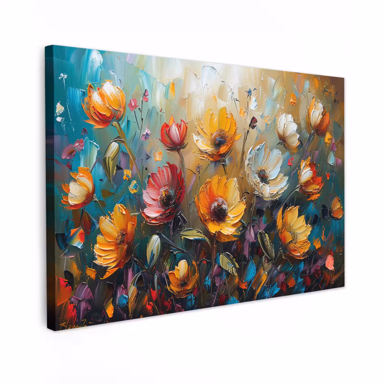 Canvas schilderij - Watercolor - Bloemen - Kunst - Modern — 1