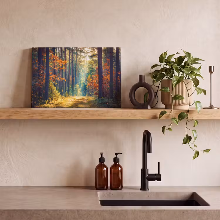 Canvas schilderij - Bos - Zon - Natuur - Herfst — 3