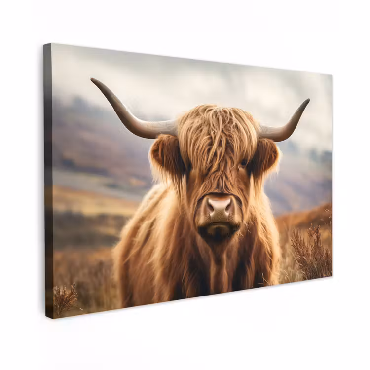 Canvas schilderij - Schotse hooglander - Landschap - Dier — 1