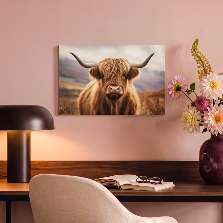 Canvas schilderij - Schotse hooglander - Landschap - Dier — 4