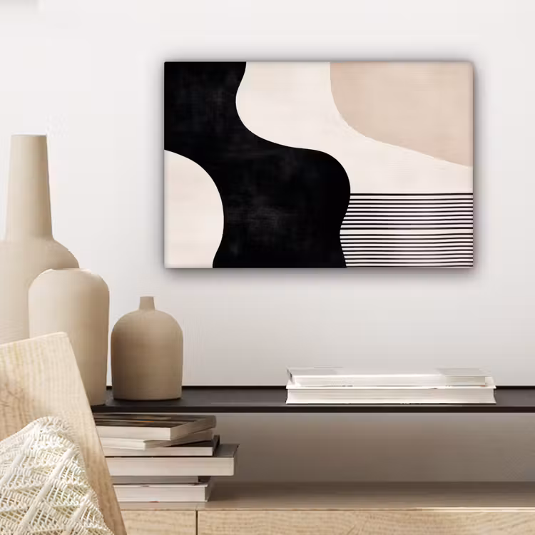 Canvas schilderij - Abstract - Japandi - Beige - Modern — 5