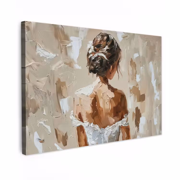 Canvas schilderij - Vrouw - Verf - Abstract - Beige - Modern — 1