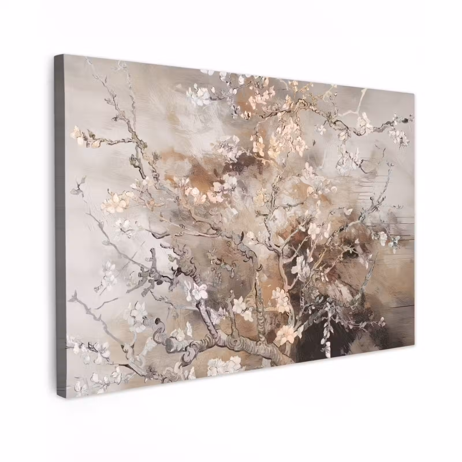 Canvas schilderij - Amandelbloesem - Kunst - Van Gogh - Beige - Abstract — 1