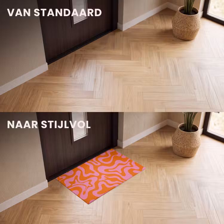 Deurmat - Patroon - Roze - Oranje - Abstract - Modern — 3