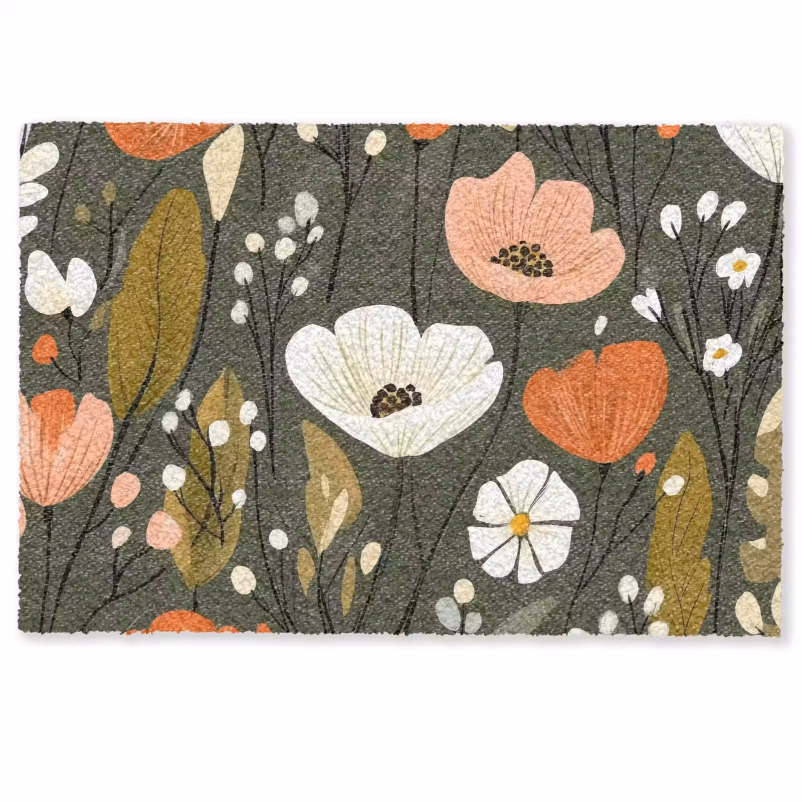 Deurmat - Bloemen - Illustratie - Groen — 1