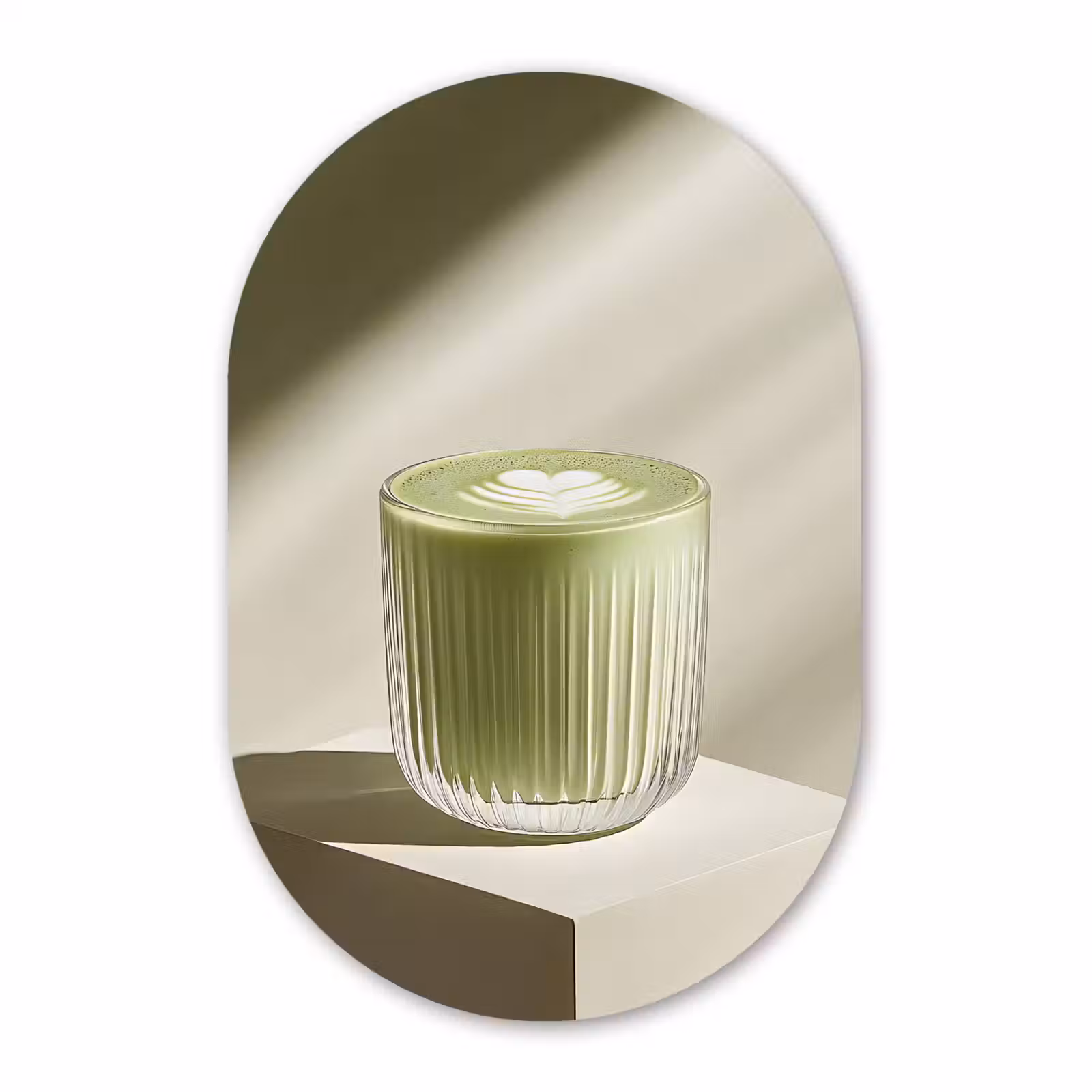 Muurovaal - Glas - Matcha - Glas - Groen - Minimalistisch — 1