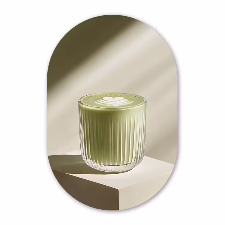 Muurovaal - Glas - Matcha - Glas - Groen - Minimalistisch — 1