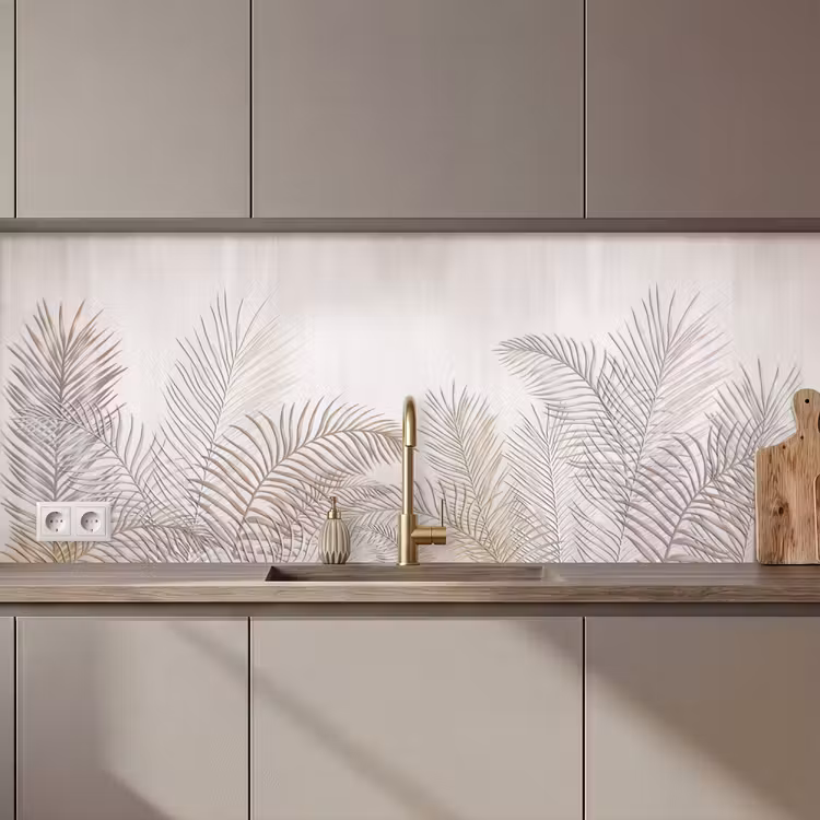 Keuken achterwand - Bladeren - Beige - Botanisch - Vintage — 1