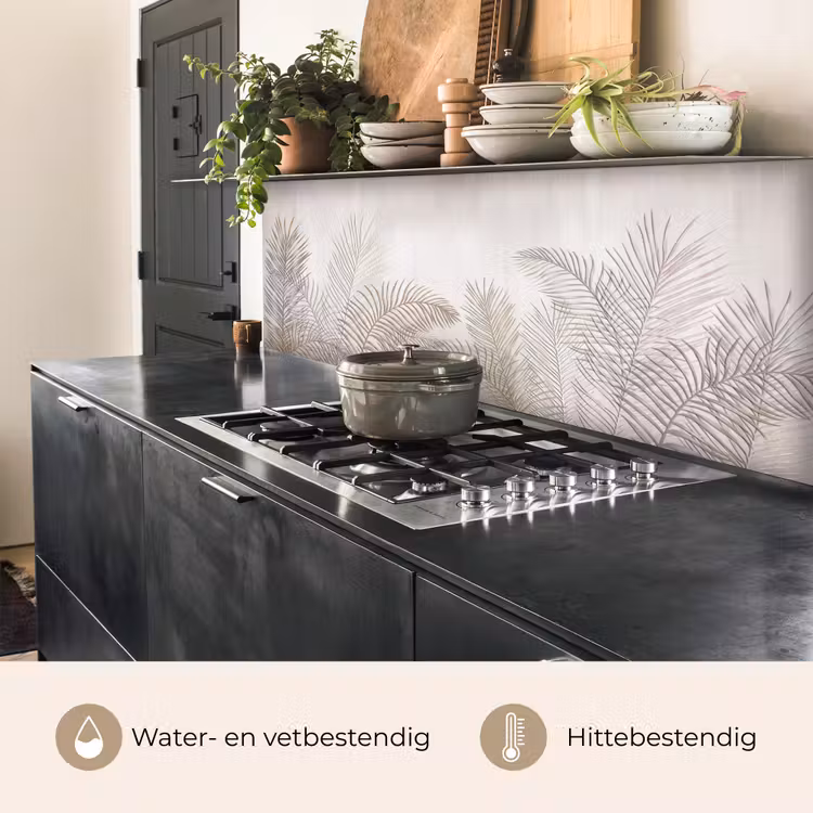 Keuken achterwand - Bladeren - Beige - Botanisch - Vintage — 5