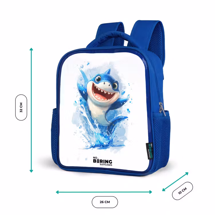 Kinderrugzak - Blauw - Haai - Tanden - Water β 5