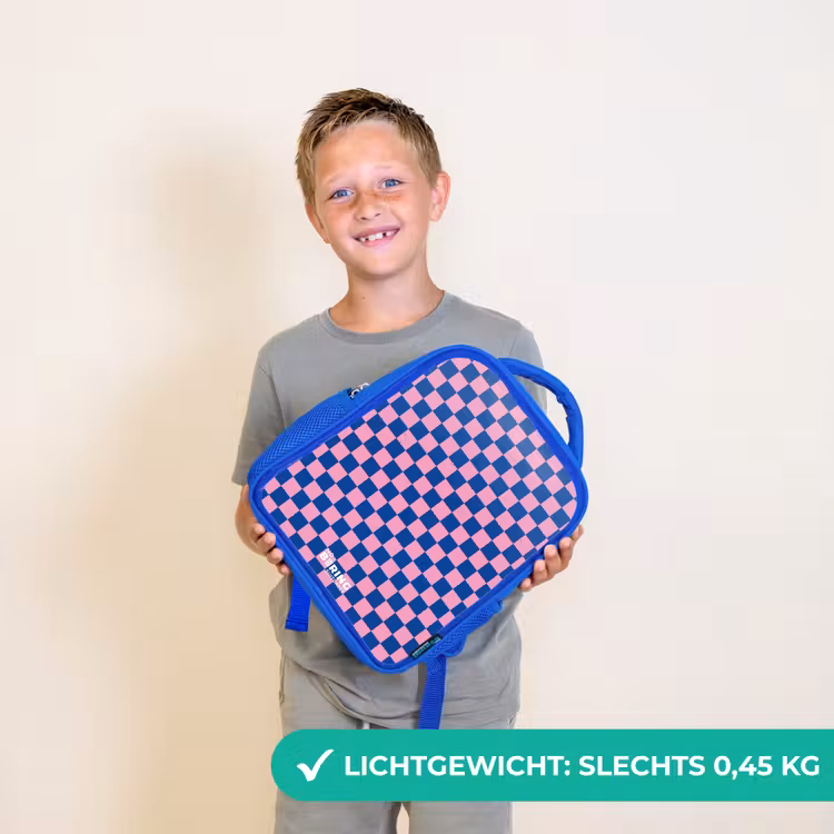 Kinderrugzak - Blauw - Blokjes - Blauw - Roze — 2