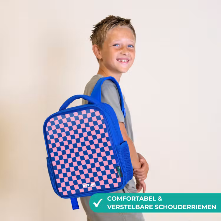 Kinderrugzak - Blauw - Blokjes - Blauw - Roze — 4