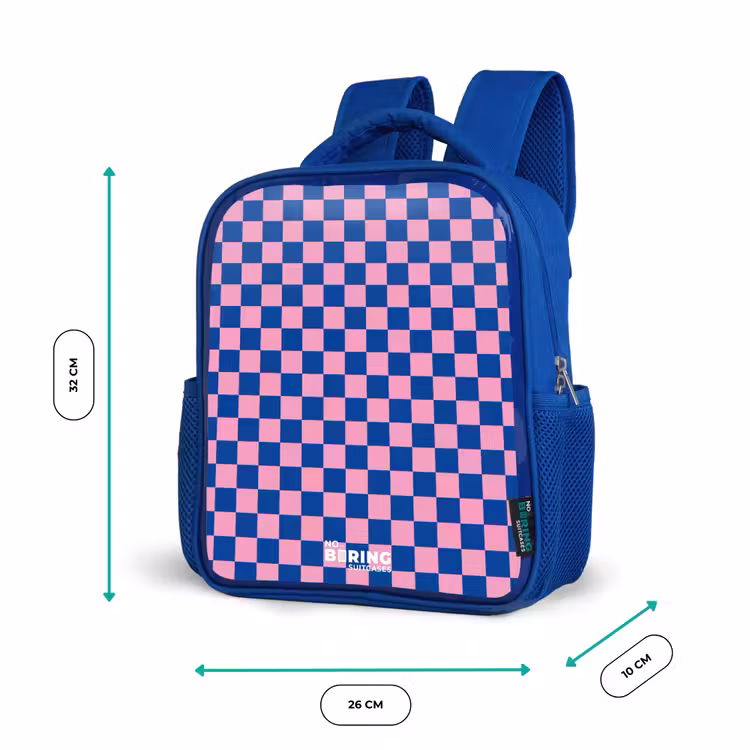 Kinderrugzak - Blauw - Blokjes - Blauw - Roze — 5