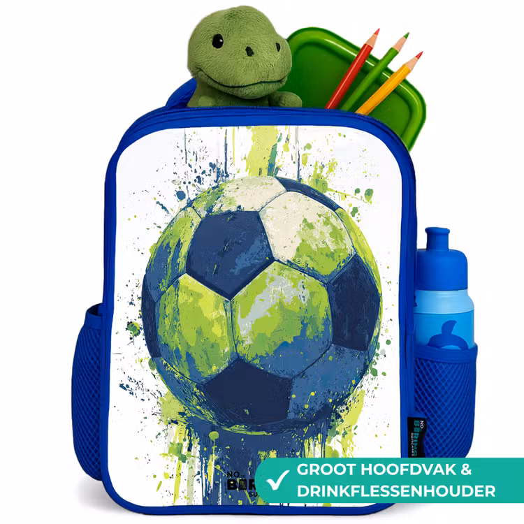 Kinderrugzak - Blauw - Voetbal - Verf - Groen - Blauw — 6